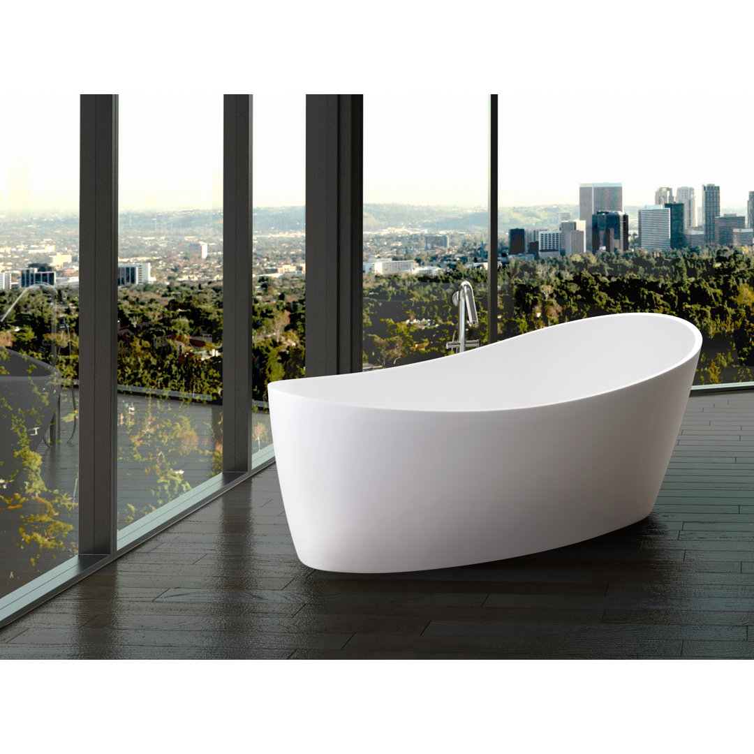 Dune 59" x 32" Freestanding Soaking Solid Surface Bathtub